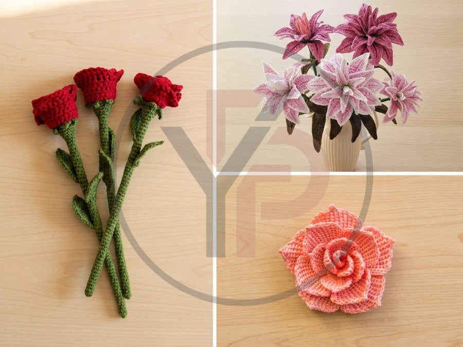 Crochet flower bouquet pattern