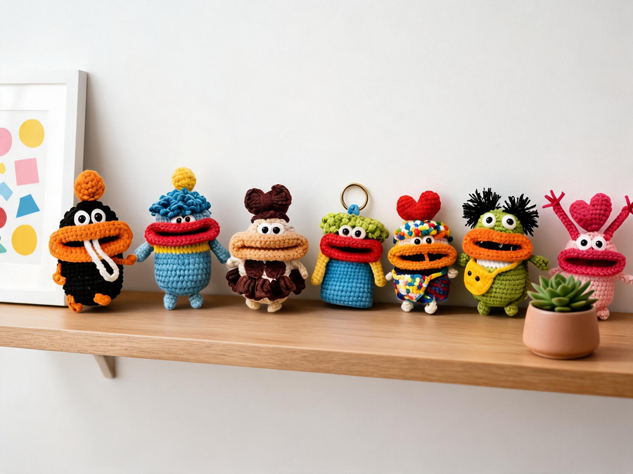 Big mouth monster crochet collection